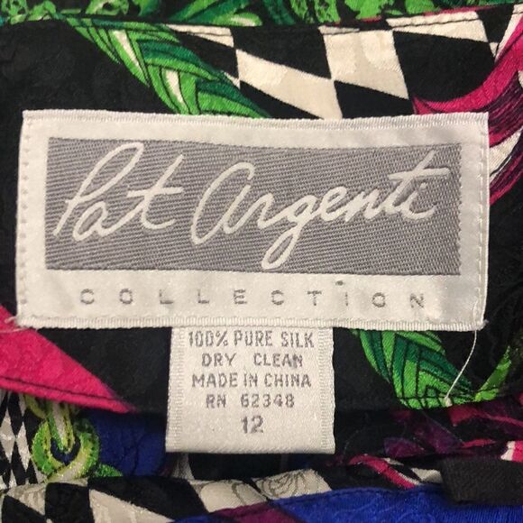Vintage Pat Argenti pure silk womens blouse size 12 - Picture 6 of 11